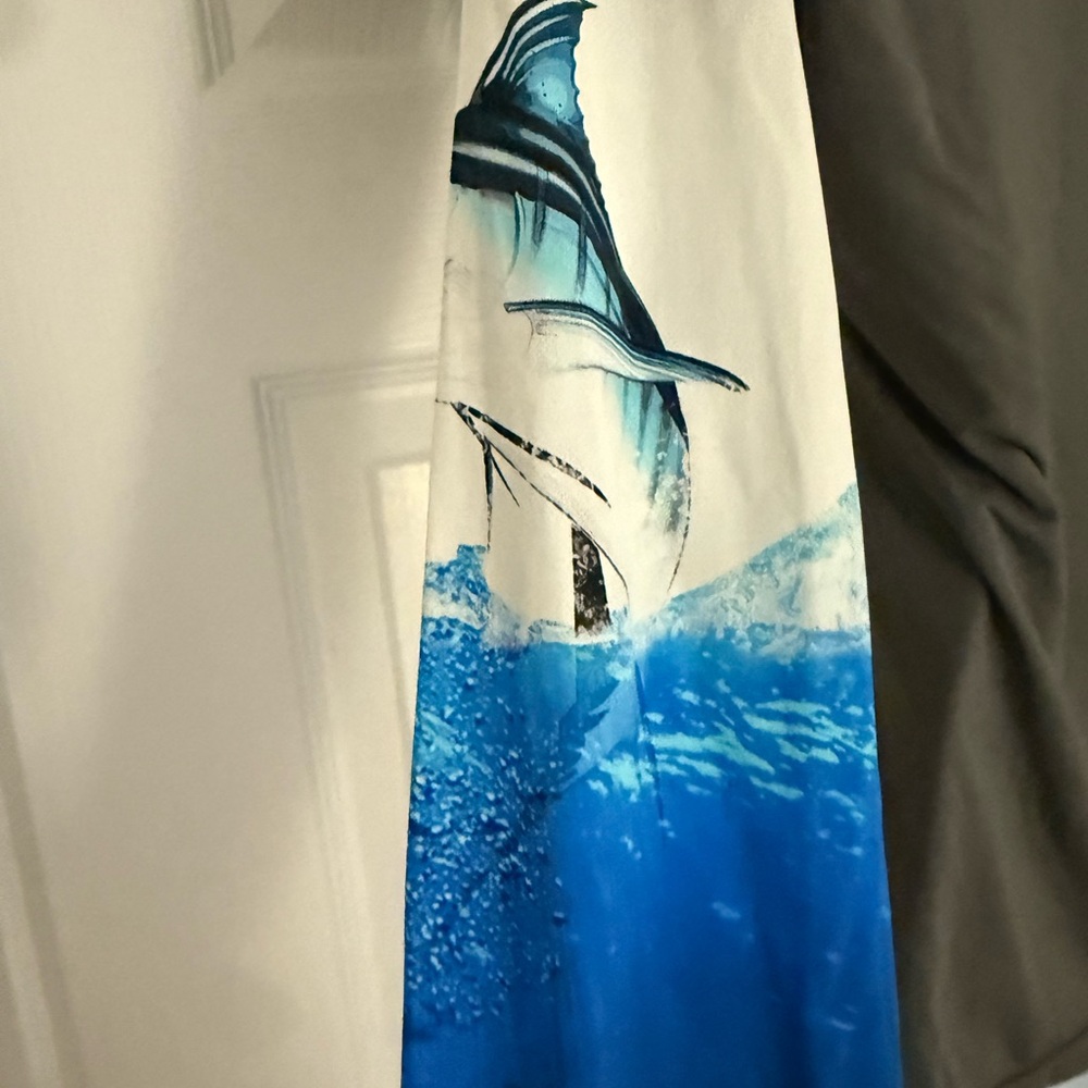 Wave of Life Gray and Blue Women's Top - Picture 4 of 4